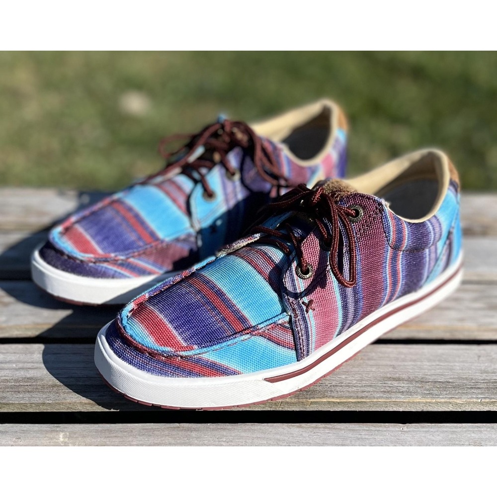 Twisted X Hooey Loper Shoes Womens Size 6 Serape Stripe Moc Toe Casual WHYCO23